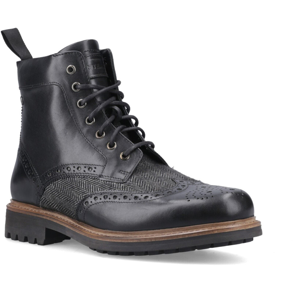 Hunter (Black, 11 (Adults')) Loch Brogue Ankle Boot Leather Men's Black Ankle Boots