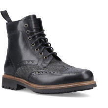 (Black, 7 (Adults')) Hunter Loch Brogue Ankle Boot Leather Men's Black Ankle Boots