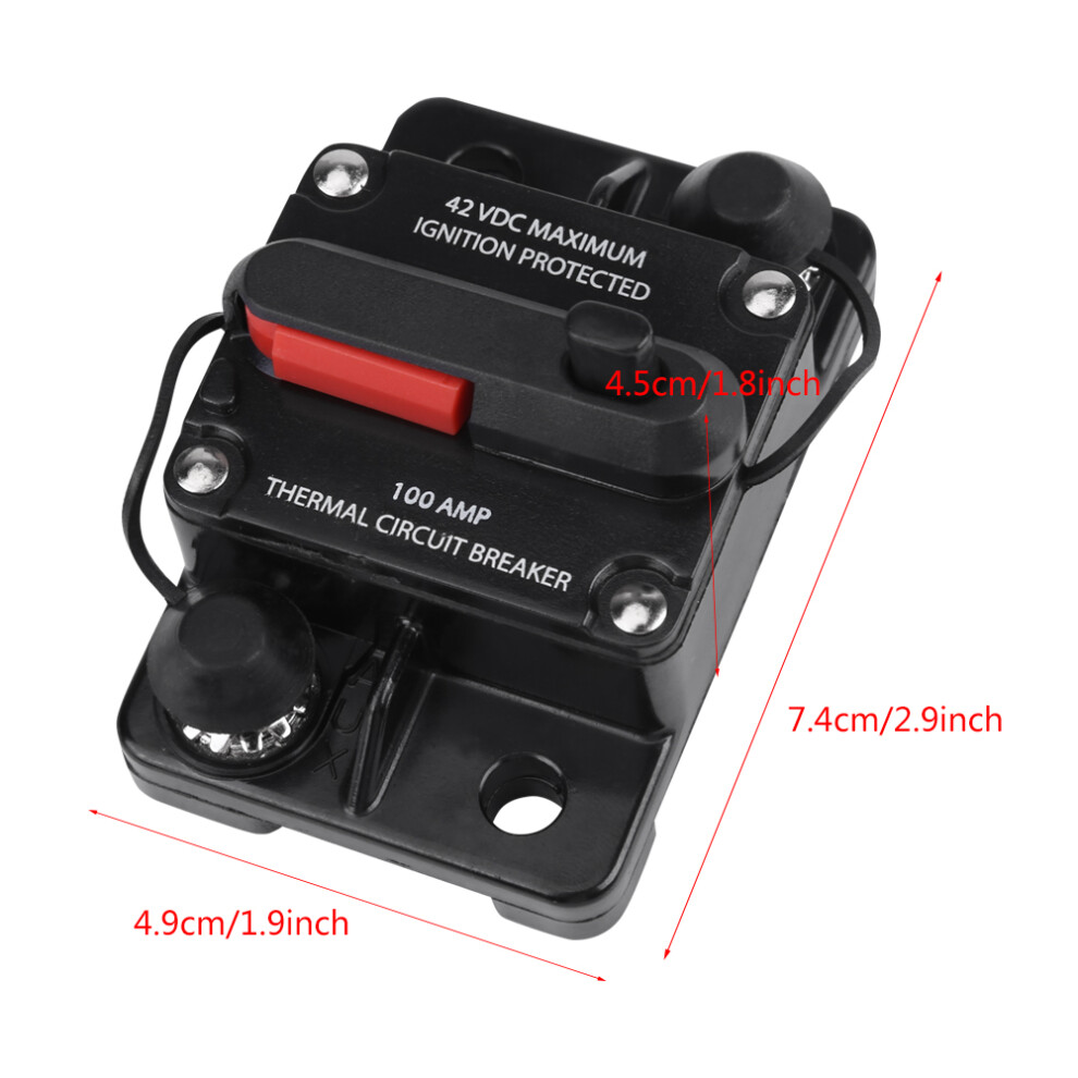 Dc12v-42V 100A Inline Car Circuit Breaker Waterproof 74X49x45mm 7651341234239