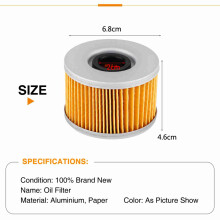 Motorcycle ATV Oil Filter for Honda TRX400 500 650 CBR250 CB400 GL500 GL650