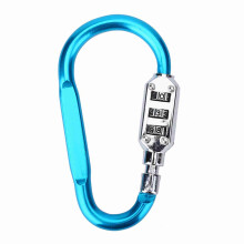 Travel Bag Lock with Combination in Blue and Carabiner for Extra Security