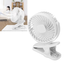 Clip-On-Ventilator ABS 18650 Weiß, 720 Grad, 3 Geschwindigkeiten
