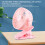 Clip-On-Ventilator ABS 18650 3-Stufen Pink 720 USB-Mini 3