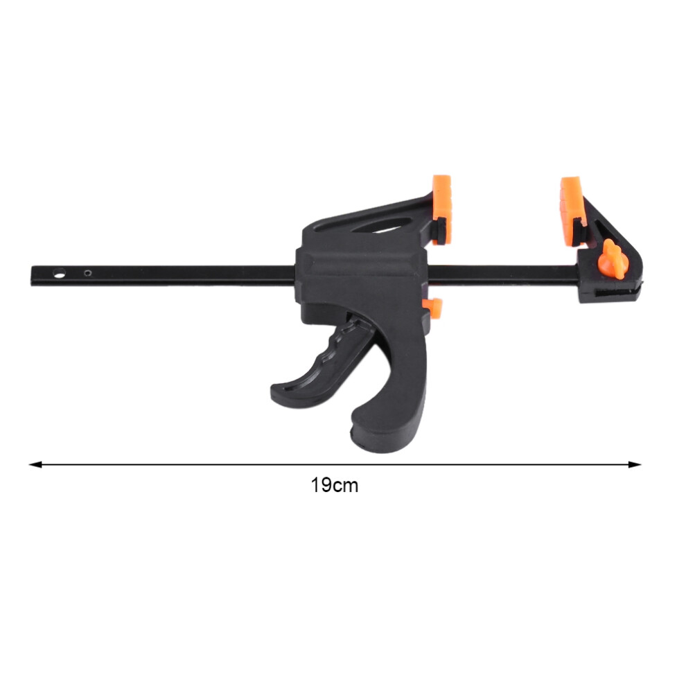 Plastic Woodworking F Clamp Bar Grip Quick Ratchet, 19Cm, Black/Orange 4271341244705