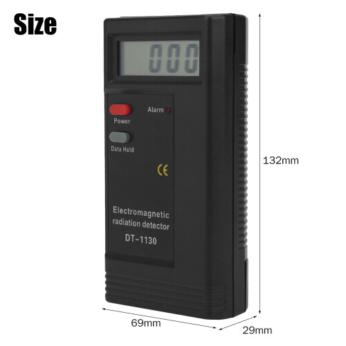PC Battery LCD EMF Meter 50Hz-2000MHz Radiation Detector Compact Black