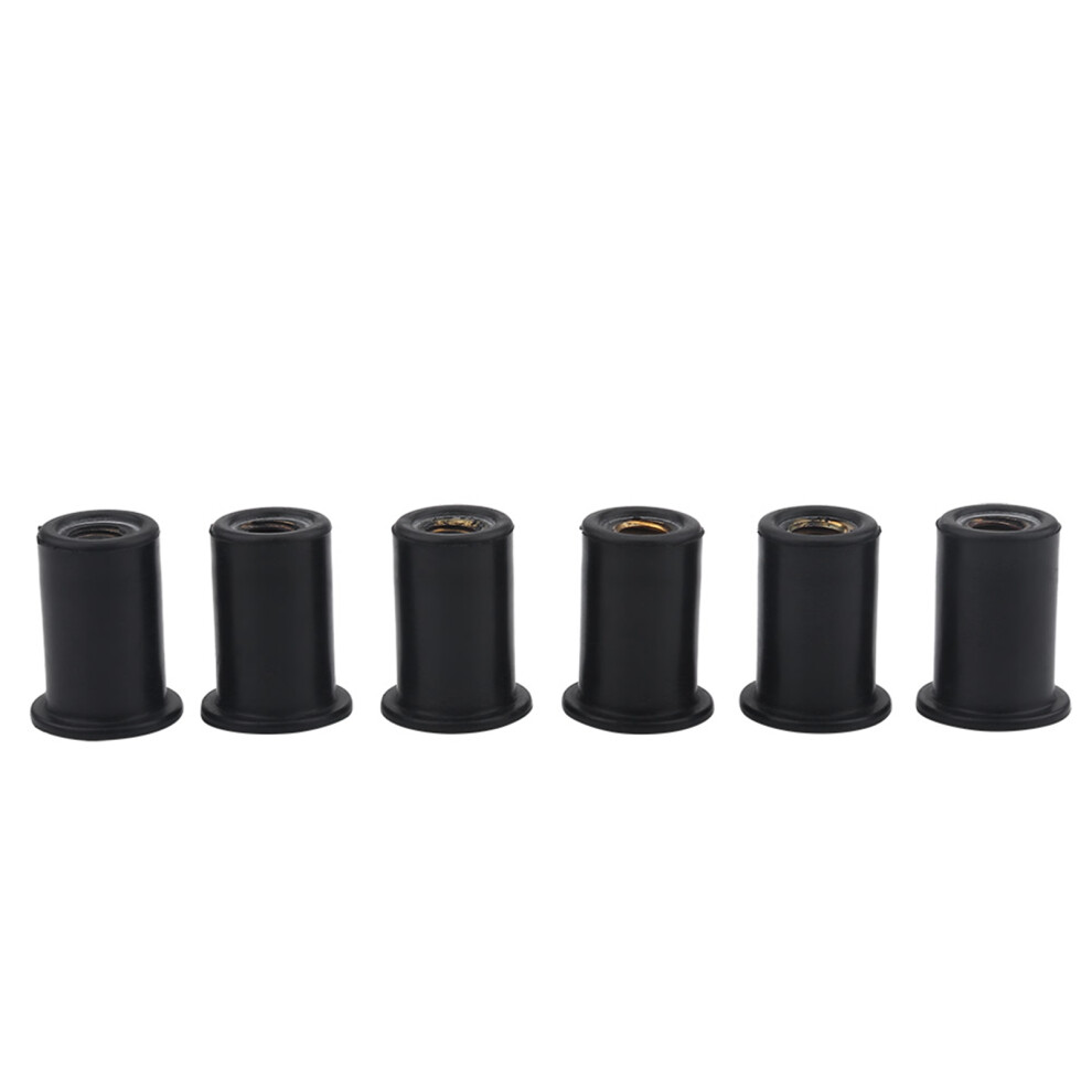 6Pc M6 Rubber Well Nuts & Windshield Bolts For Motorcycle & Marine Use 4391341246667