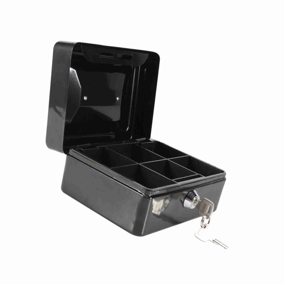 Mini Portable Iron Petty Lockable Cash Coin Safe Security Box Household (Black) 4941341250661