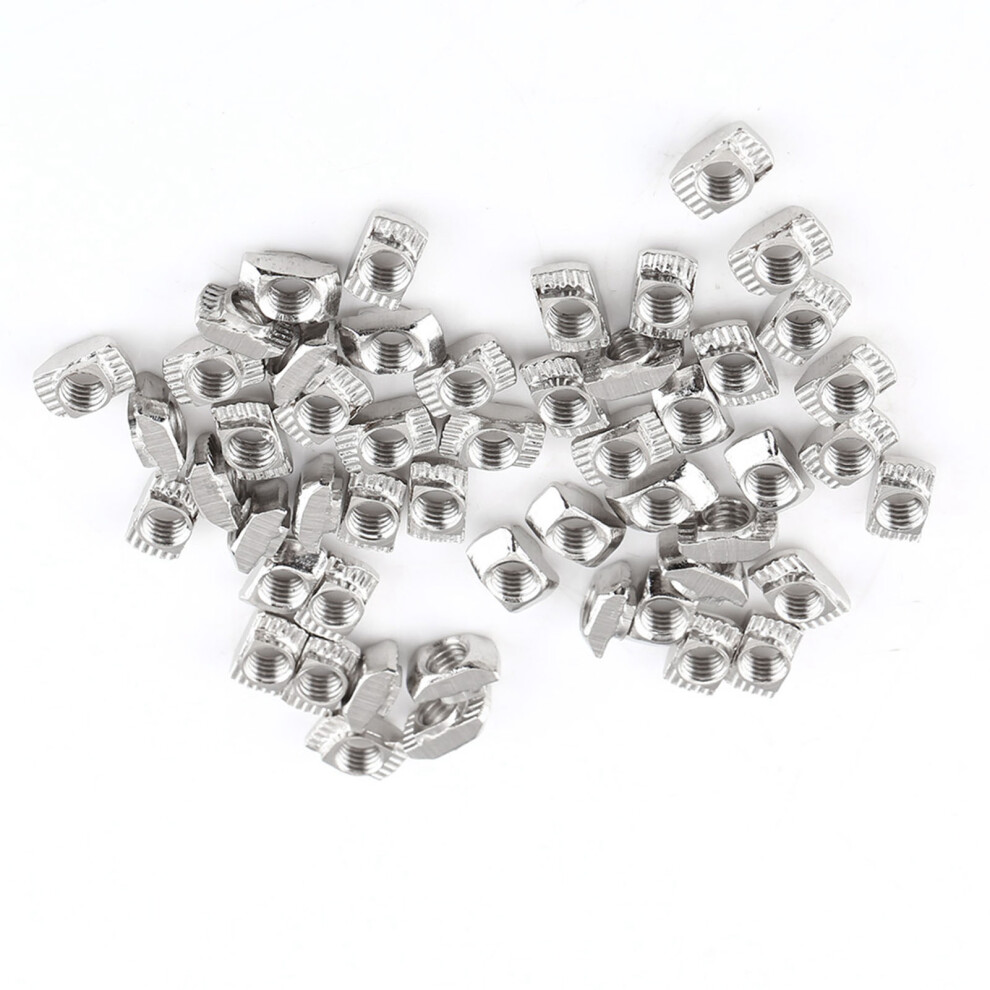 T Slot Hammer Head Nut Nickel Plated Carbon Steel 50Pcs Eu20 M4106 8481341253485