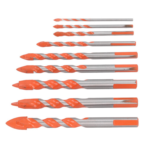 9Pcs Masonry Drill Bits Set Cemented Carbide 2
