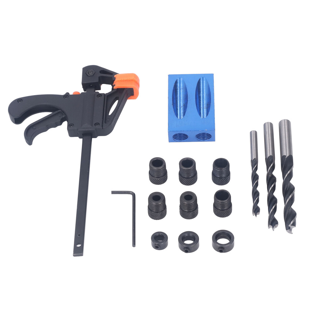 15Pcs Pocket Hole Jig 15 Aluminum Alloy Inclined