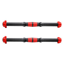Non-Slip Steel Dumbbell Handle 40cm, Red and Black Barbell Connector with Locking Joint for Weightlifting