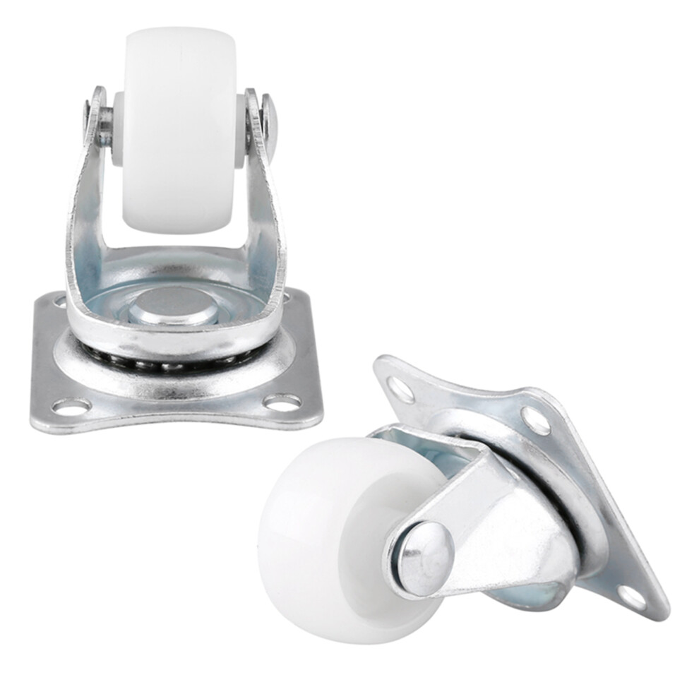 4Pcs 1" Universal Swivel Casters White Wheels For Furniture Trolley 9491341256255