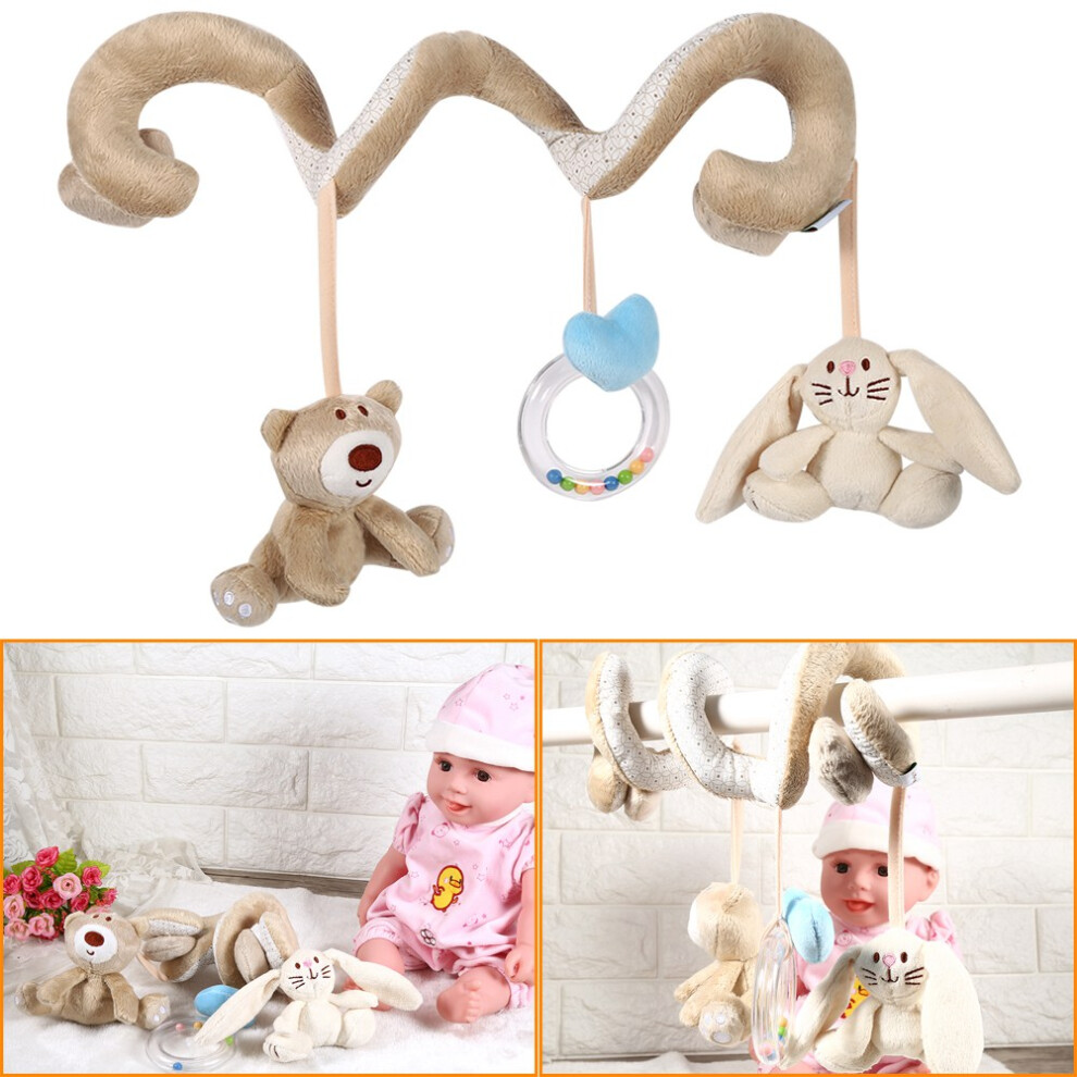 Infant Baby Spiral Activity Crib Toy 50cm Soft Plush Animal Rattle