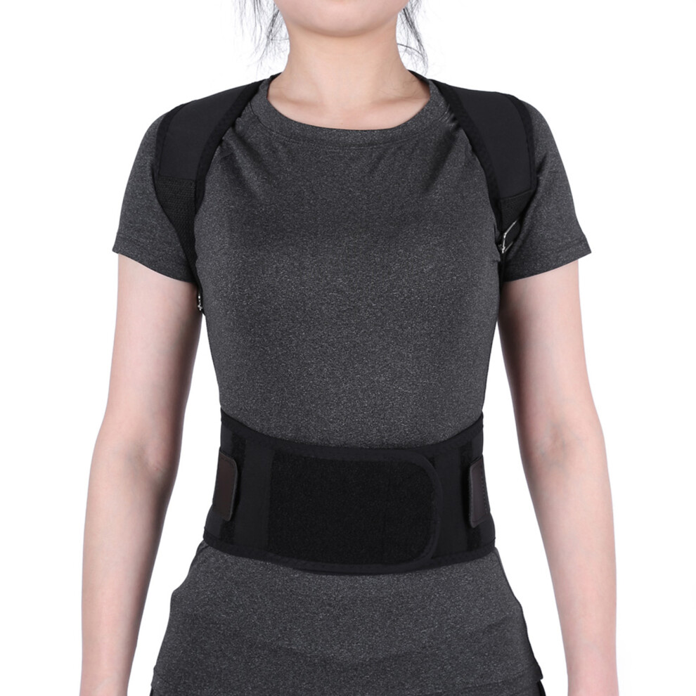 Black Posture Corrector With Lumbar Support L - Adjustable For Comfort
