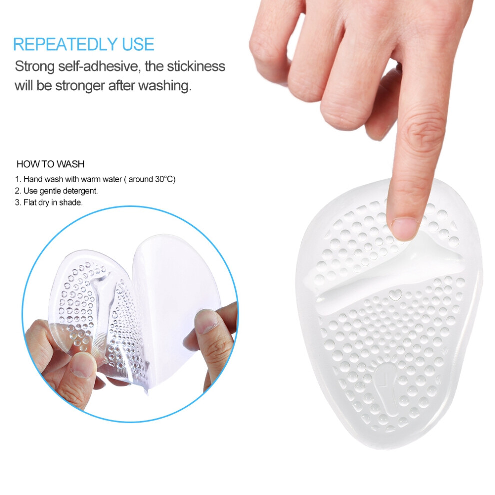 Metatarsal Shoe Pads Anti Slip Gel Cushions 2 Pairs for Heels
