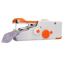 Handliche Nähmaschine Orange Tragbare Mini DIY Ergonomischer Griff Elektrische Nähmaschine für Reisen Familie