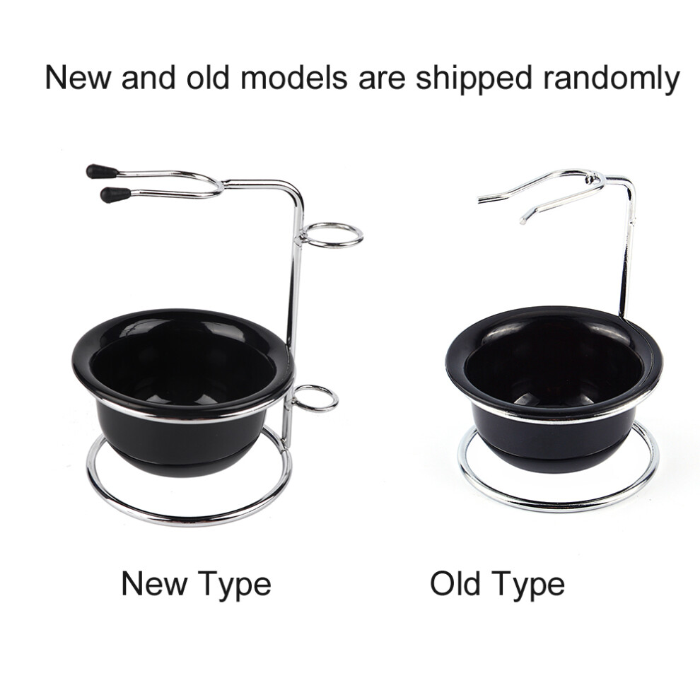 Black Dual Purpose Shaving Stand With Bowl For Brush & Razor Holder