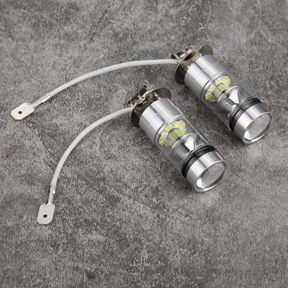 2Pcs H3 6000K 100W Led Fog & Drl Bulbs 20-Smd, 1800Lm Light 4631341267959