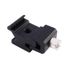 Adjustable Cold Shoe Hot Shoe to 1/4 Screw Mount Adapter for DSLR Camera