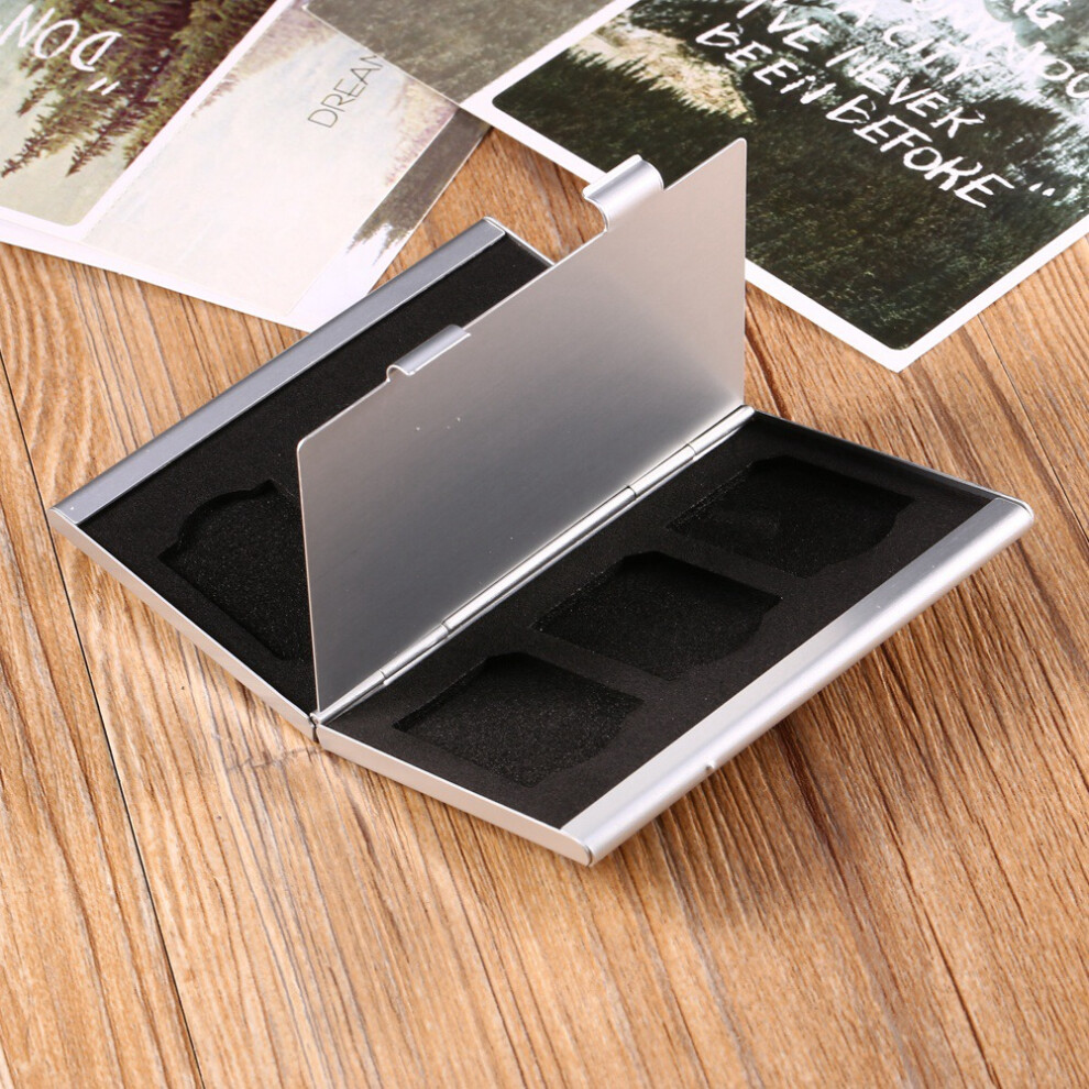 Durable Aluminum Sd Card Case For 6 Memory Cards Compact And Protective Silver 4601341268843