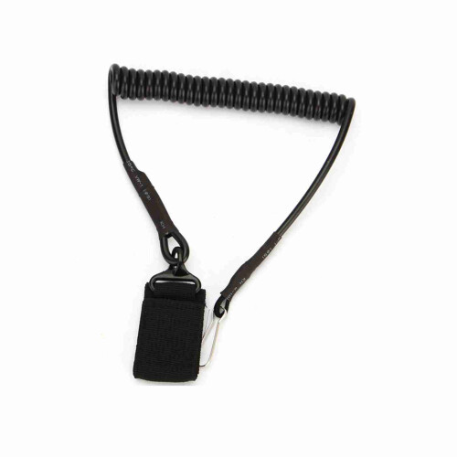 Adjustable Tactical Pistol Lanyard Elastic Chain with Spring Clip Secure Fit 2