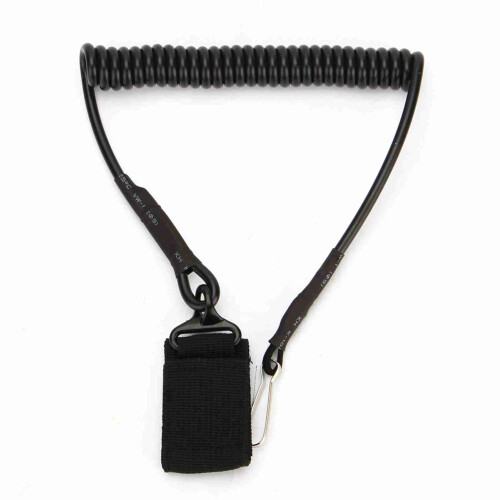 Adjustable Tactical Pistol Lanyard Elastic Chain with Spring Clip Secure Fit 1