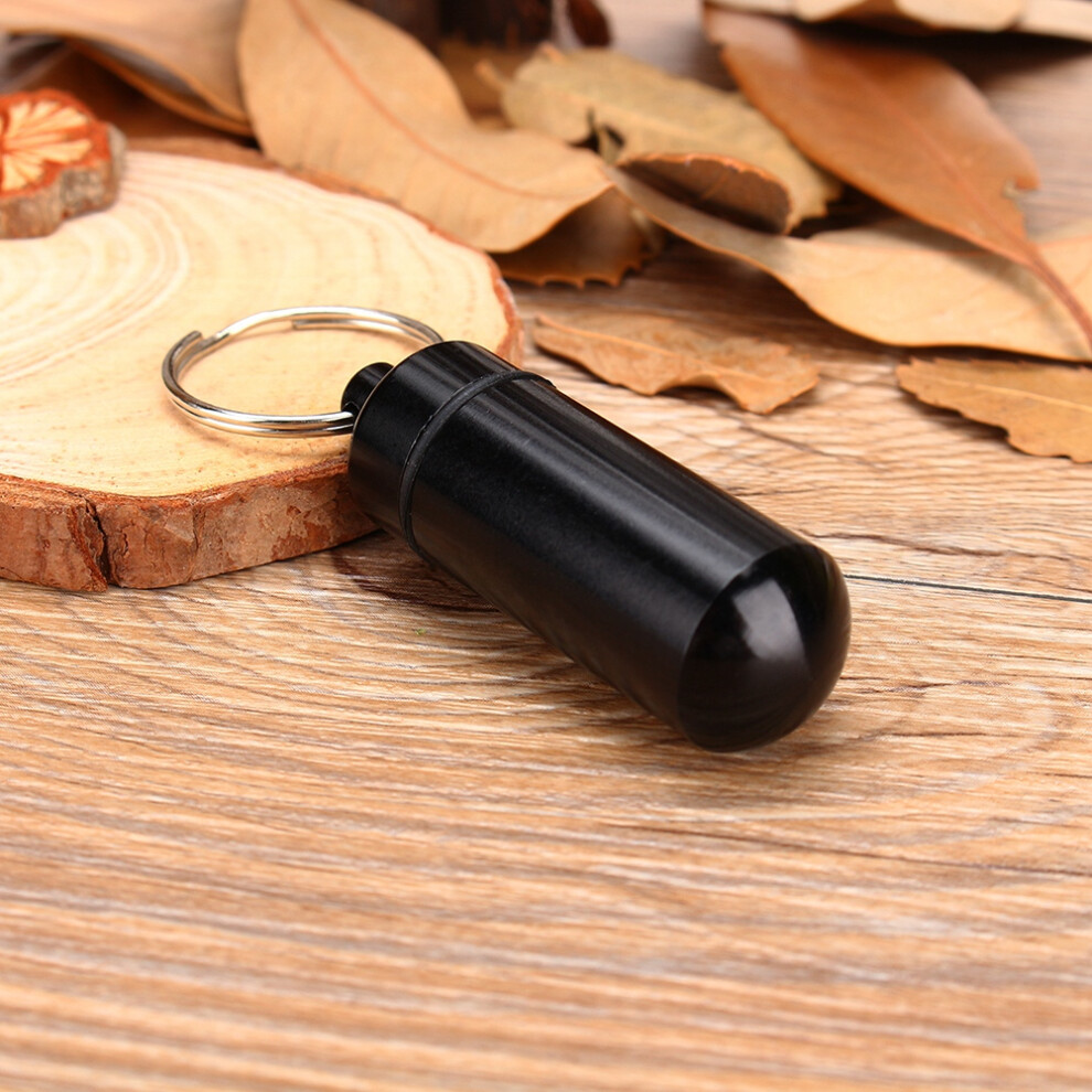 Small Aluminum Pill Container with Waterproof Keychain 15ml Drug Holder