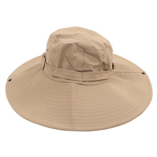 Sombrero tipo cubo UPF50 42cm caqui impermeable ajustable 1