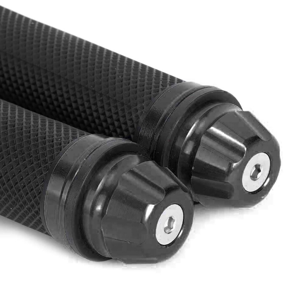 Motorcycle Handlebar Hand Grips Cnc Aluminum Rubber 7/8'' For Bike Titanium 4911341276053
