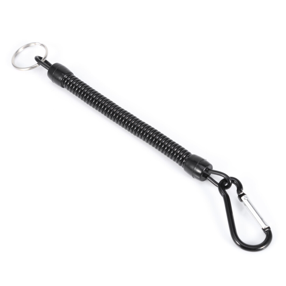 5Pcs Retractable Fishing Lanyards With Buckle, Durable Nylon, Black 6951341276491