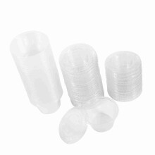 50 Stück transparent Kunststoff-Saucenschälchen-Set 2 oz mit Deckeln zum Mitnehmen