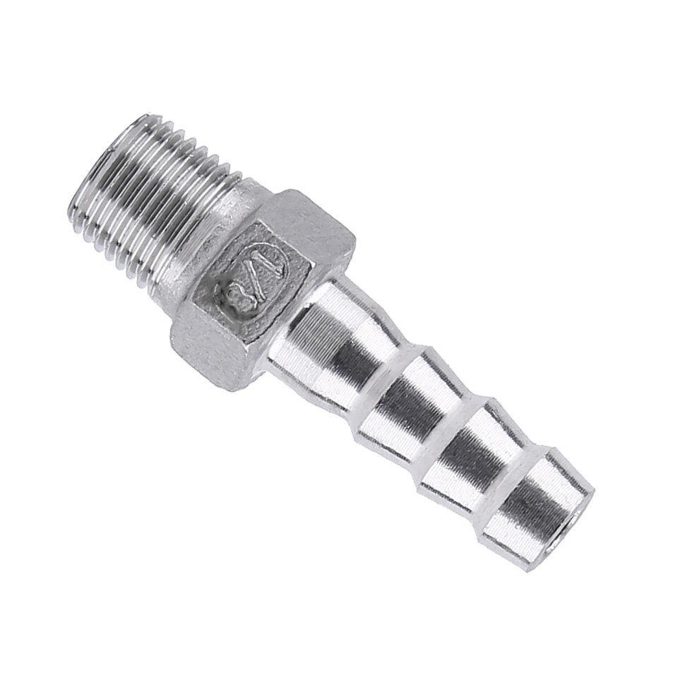 Stainless Steel 304 Male Thread Barb Hose Tail Connector 1/8 Hot 8291341279060