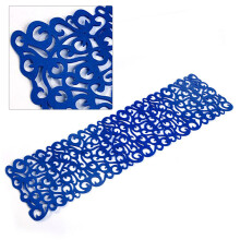 Royal Blue Felt Tablecloth Runner 102x29cm Elegant Floral Design