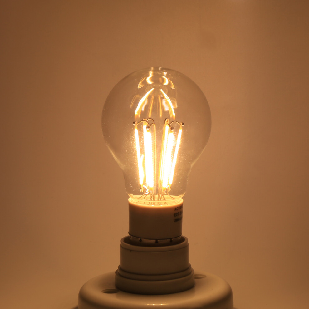 12V COB E27 LED Filament Bulb 6W Warm White 360 Non Dimmable Light Fixture