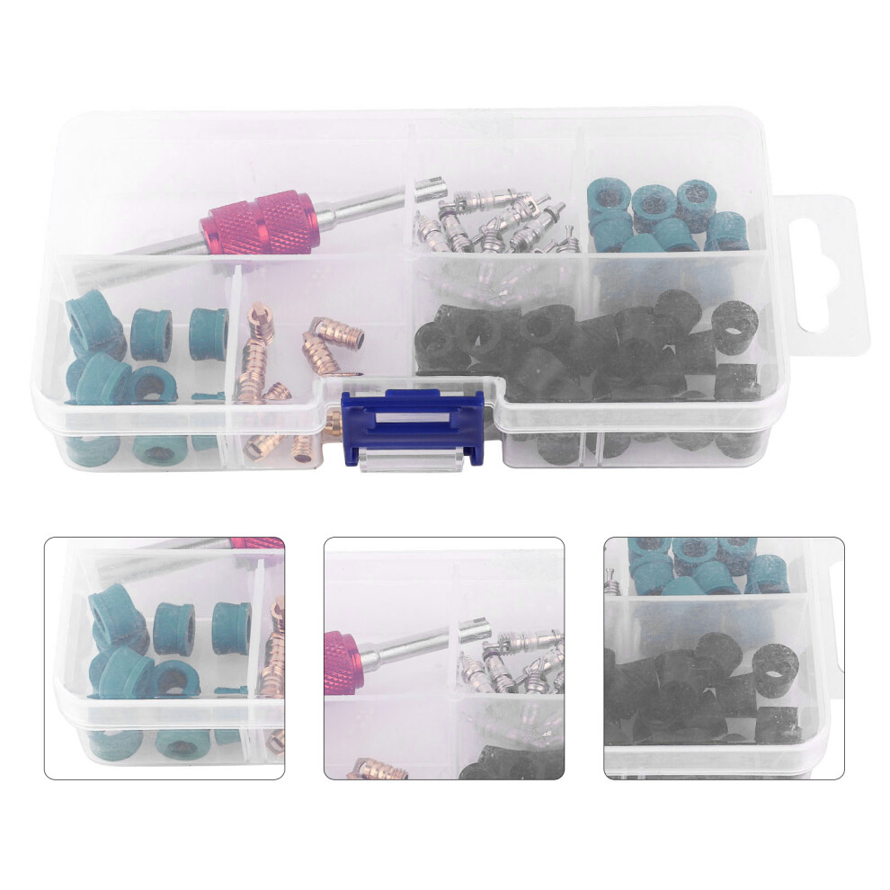 71Pcs/Set Air Condition Repair Tool Kit With Valve Cores And Hose Gaskets 4641341285471