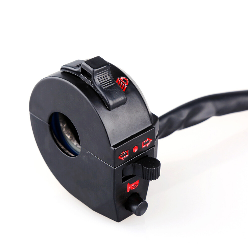 7/8In Motorcycle Handlebar Switch: Horn Signal Hi/Lo Beam Black 9371341285557