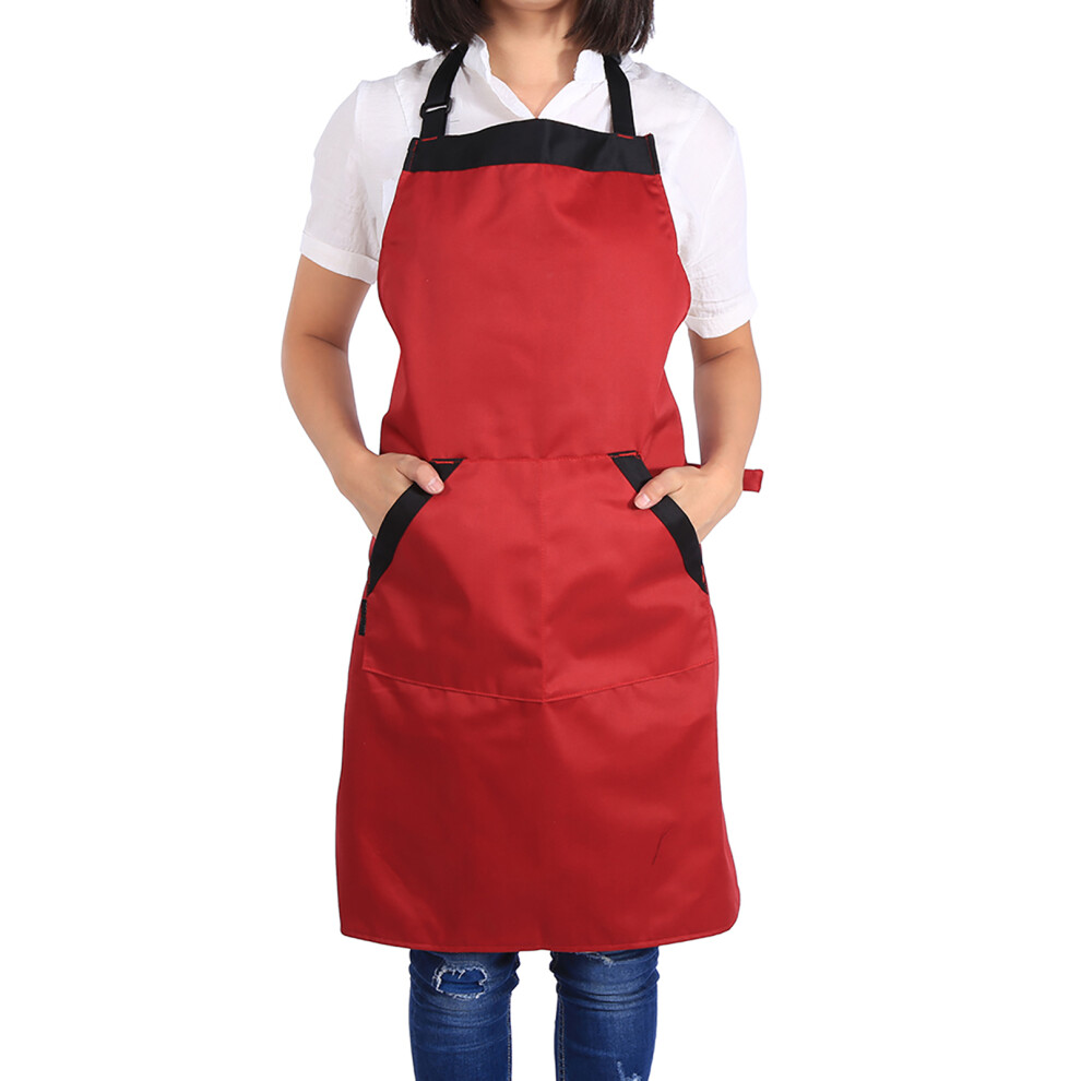 Versatile Red Apron with Adjustable Neck & Pockets for Men & Women-image-OPC-PJMFTB9-NEW