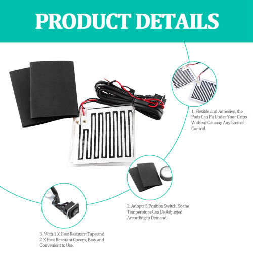 Winter 12V Heated Handlebar Inserts with Adjustable Temperature 2