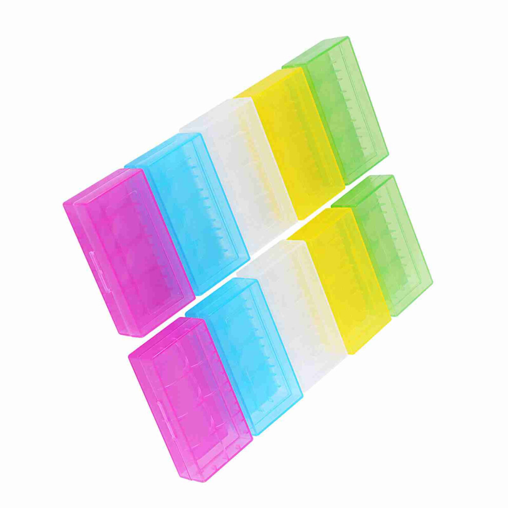 10 Pack Clear Plastic Battery Storage Box For 18650 18350 Batteries 5 Colors 9331341286305