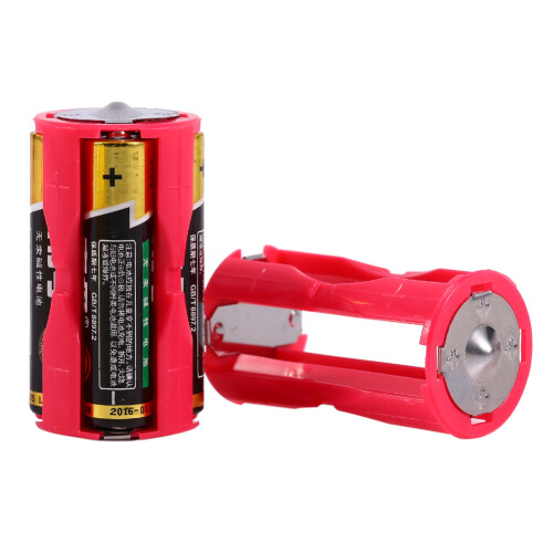 Compact 4AAA to C Size Battery Converter Adapter Box Red Color 2