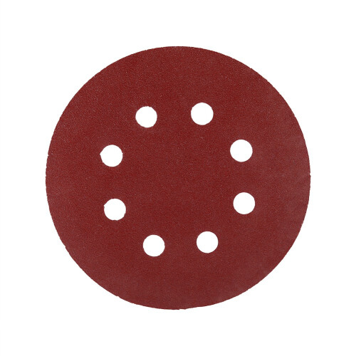 125mm Red Buffing Pads with 8 Hole Grit Sanding Discs 150#