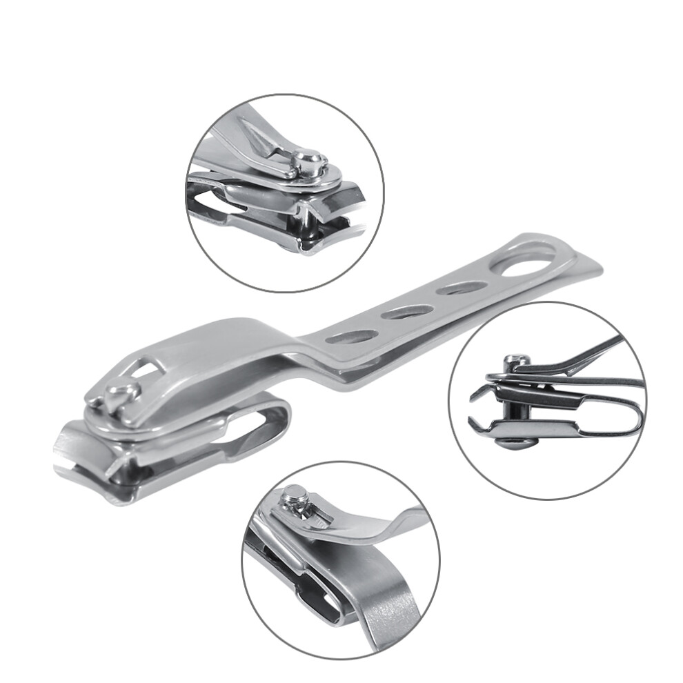 Stainless Steel Nail Clipper and Cuticle Cutter with Rotating Head