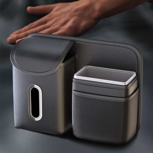 (black) Seat Back Hanging Garbage Bin Say Goodbye To Car Clutter Making 2