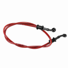 Universal 120cm Red Steel Braided Brake Clutch Hose Pipe - Easy Fit