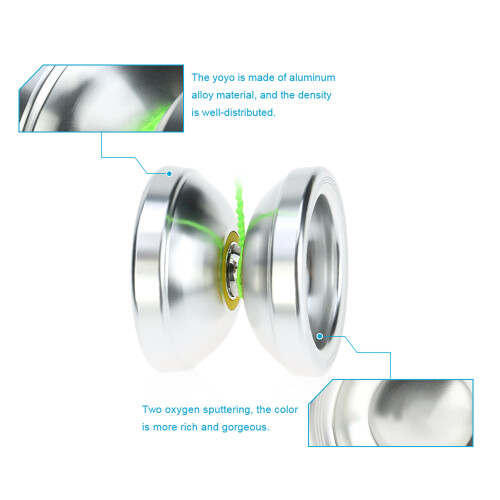Anodized T6 Yoyo Balanced 8 Ball Bearing with String - Silver 2
