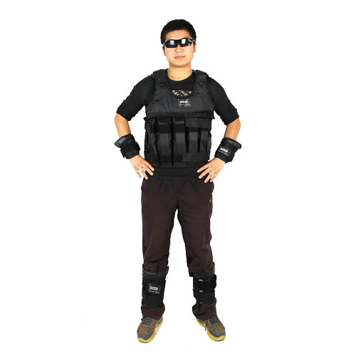 Max Loading 50kg Adjustable Weighted Vest Boxing Workout Waistcoat Black