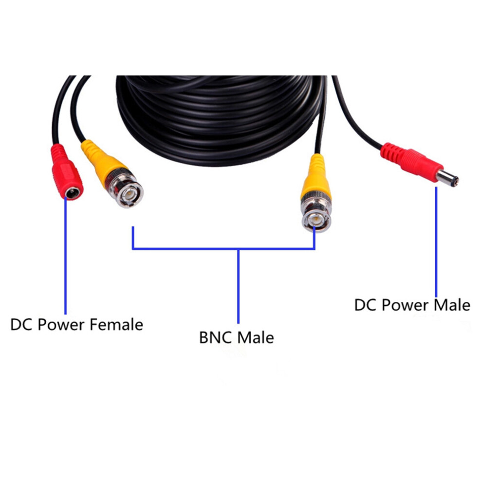 65Ft Cctv Siamese Bnc Video Power Cable With Connectors For Surveillance 8291341298719