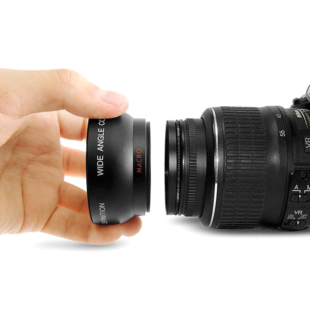 52Mm 0.45X Wide Angle Lens With Macro For Dslr Cameras, Black 9301341298912