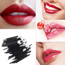 Disposable Lip Gloss Brush Wands 100 pcs 9cm White and Black