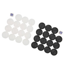 22mm Non-Toxic Black White Checkers Set: 32 Pieces for Board Games